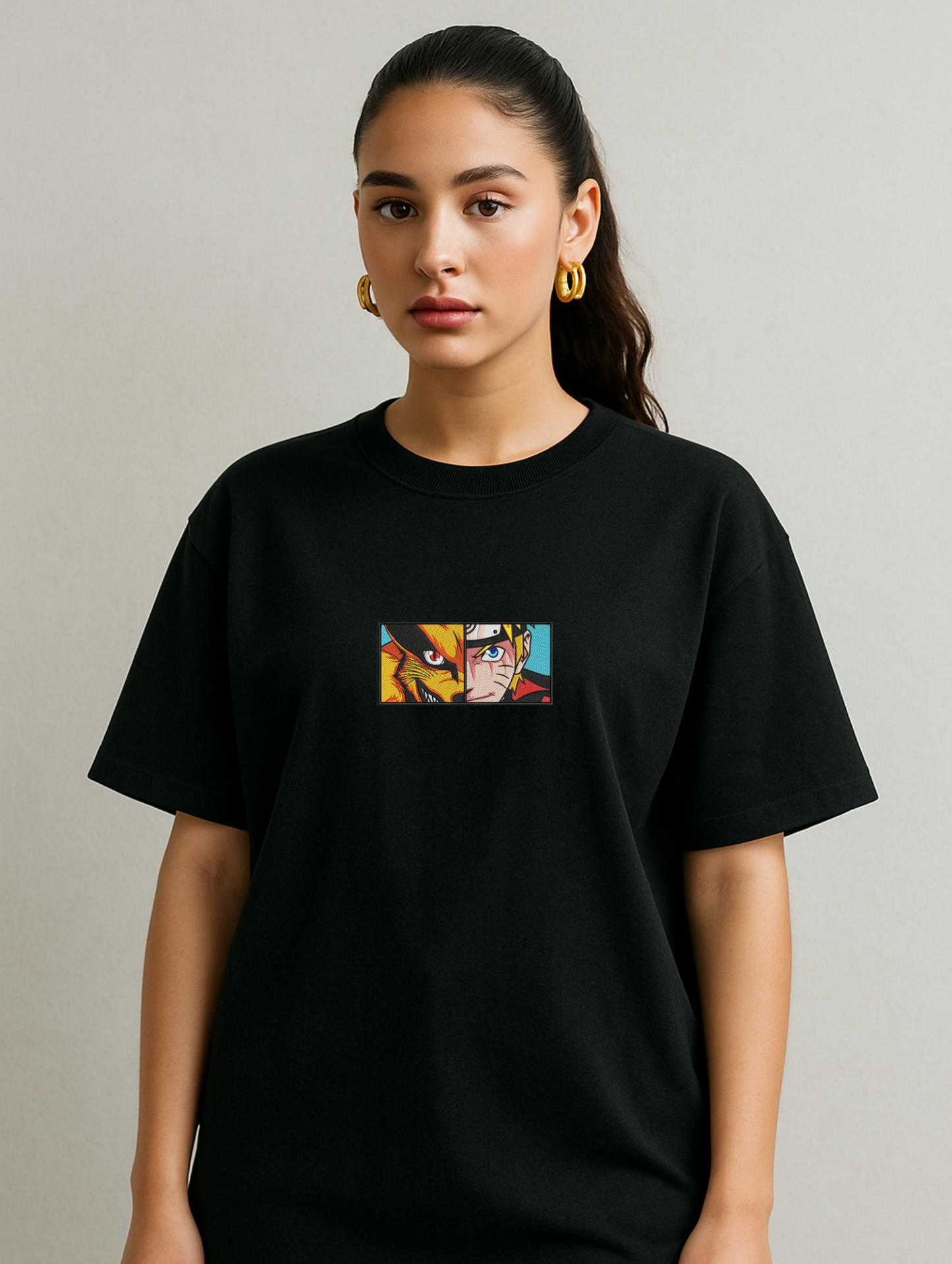 NARUTO EMBROIDERED OVERSIZED UNISEX TSHIRT