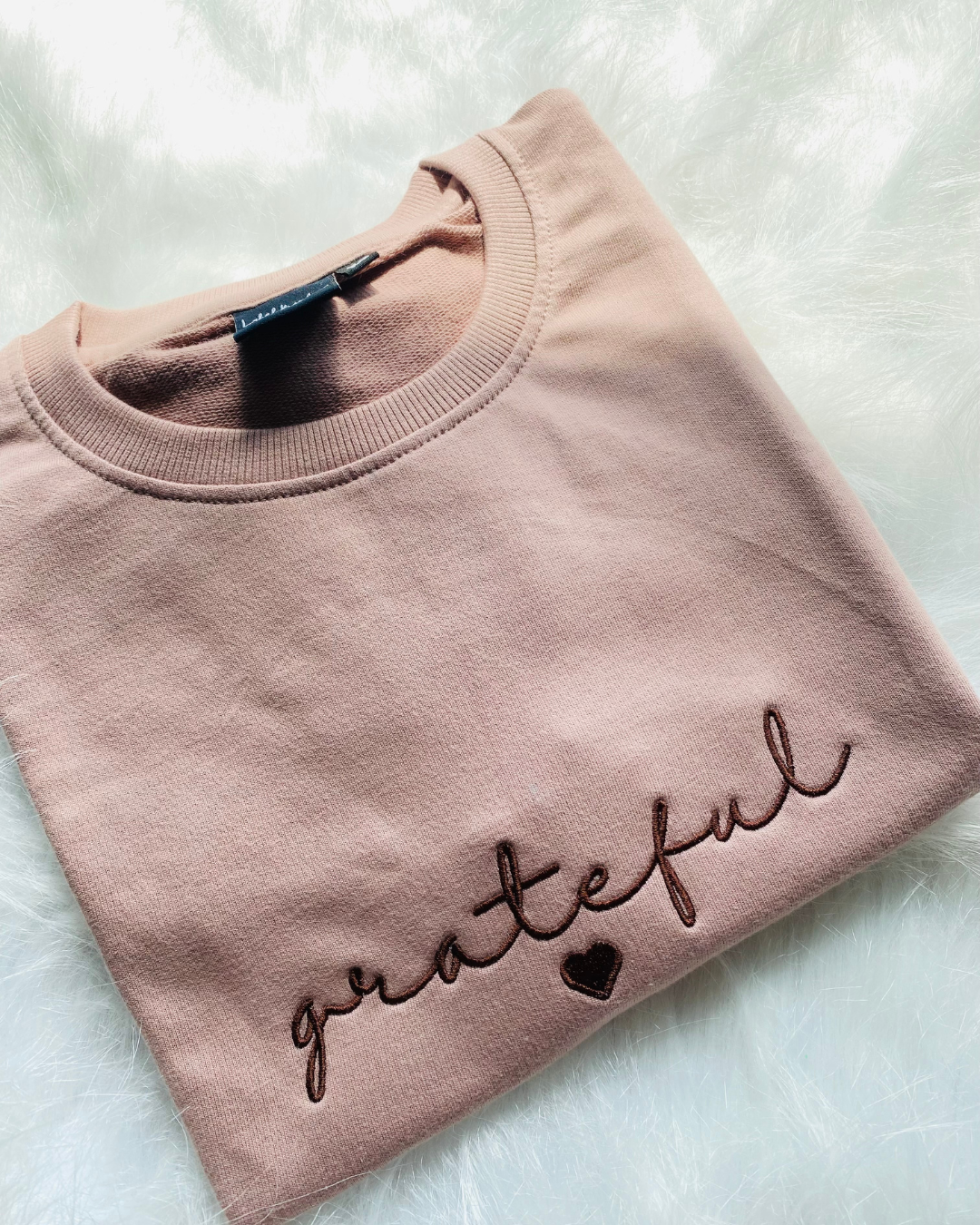 GRATEFUL DREAM EMBROIDERED OVERSIZED TSHIRT IN LATTE