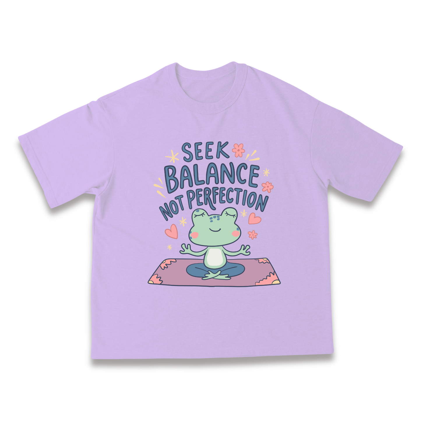 Seek Balance Not Perfection Oversized Lilac Tshirt