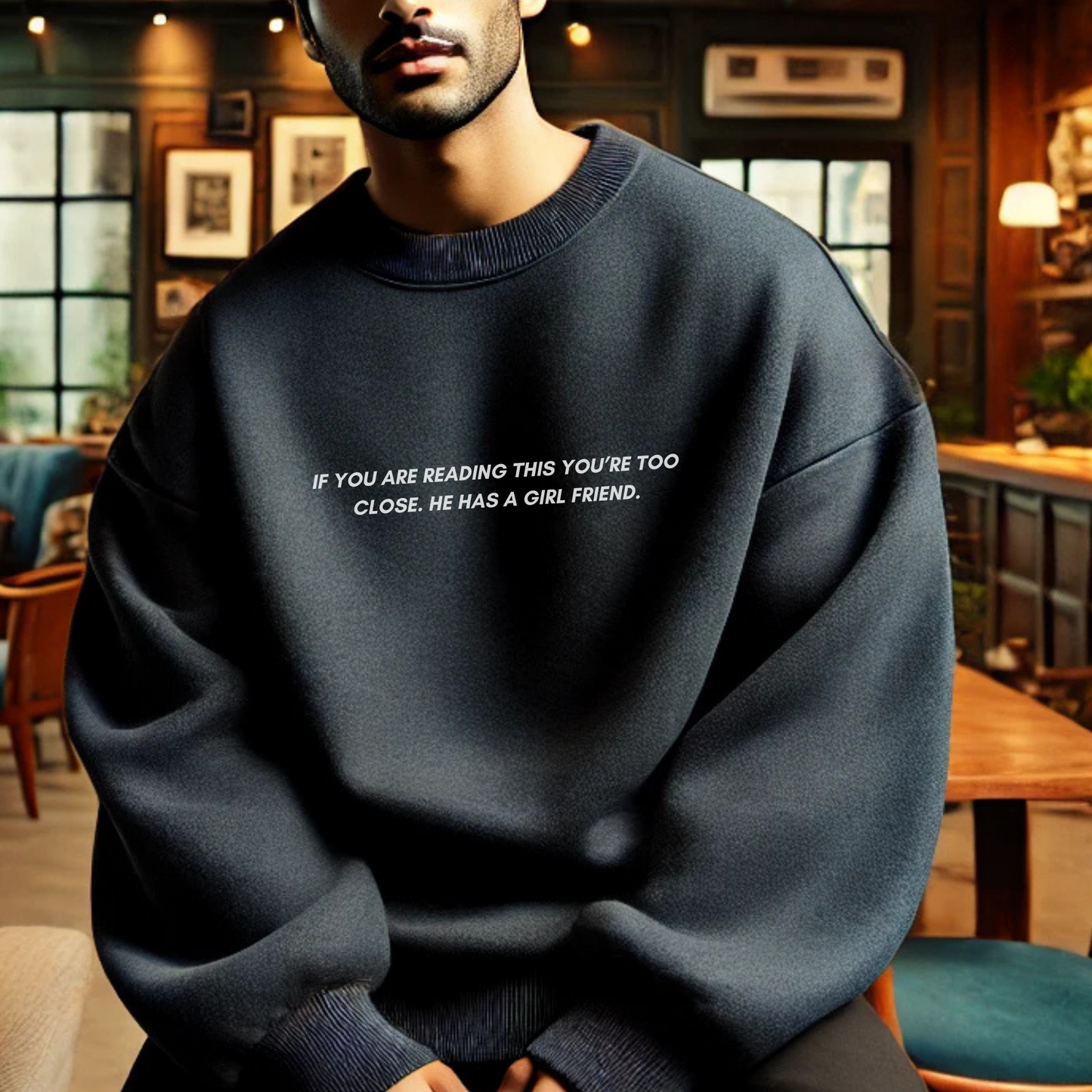 IF YOU CAN READ THIS OVERSIZED BLACK SWEATSHIRT