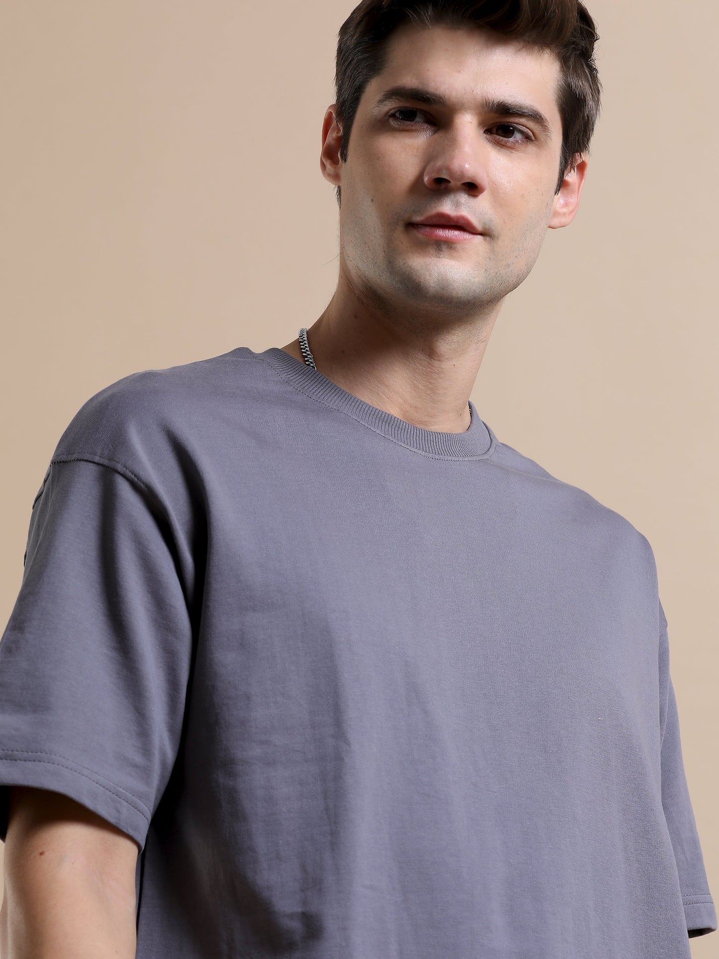 STEEL GREY  - SOLID OVERSIZED TSHIRT
