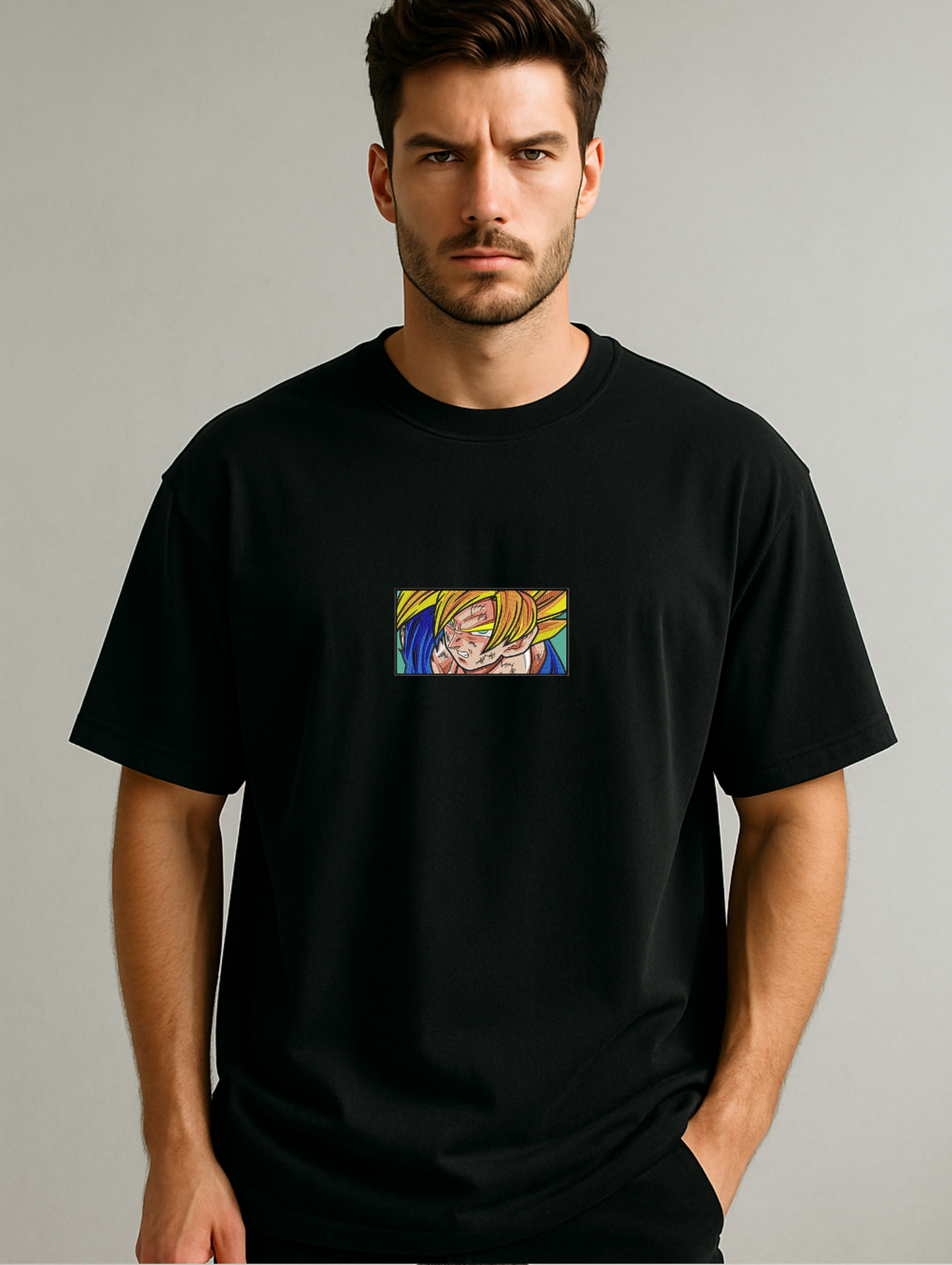 GOKU EMBROIDERED OVERSIZED UNISEX TSHIRT