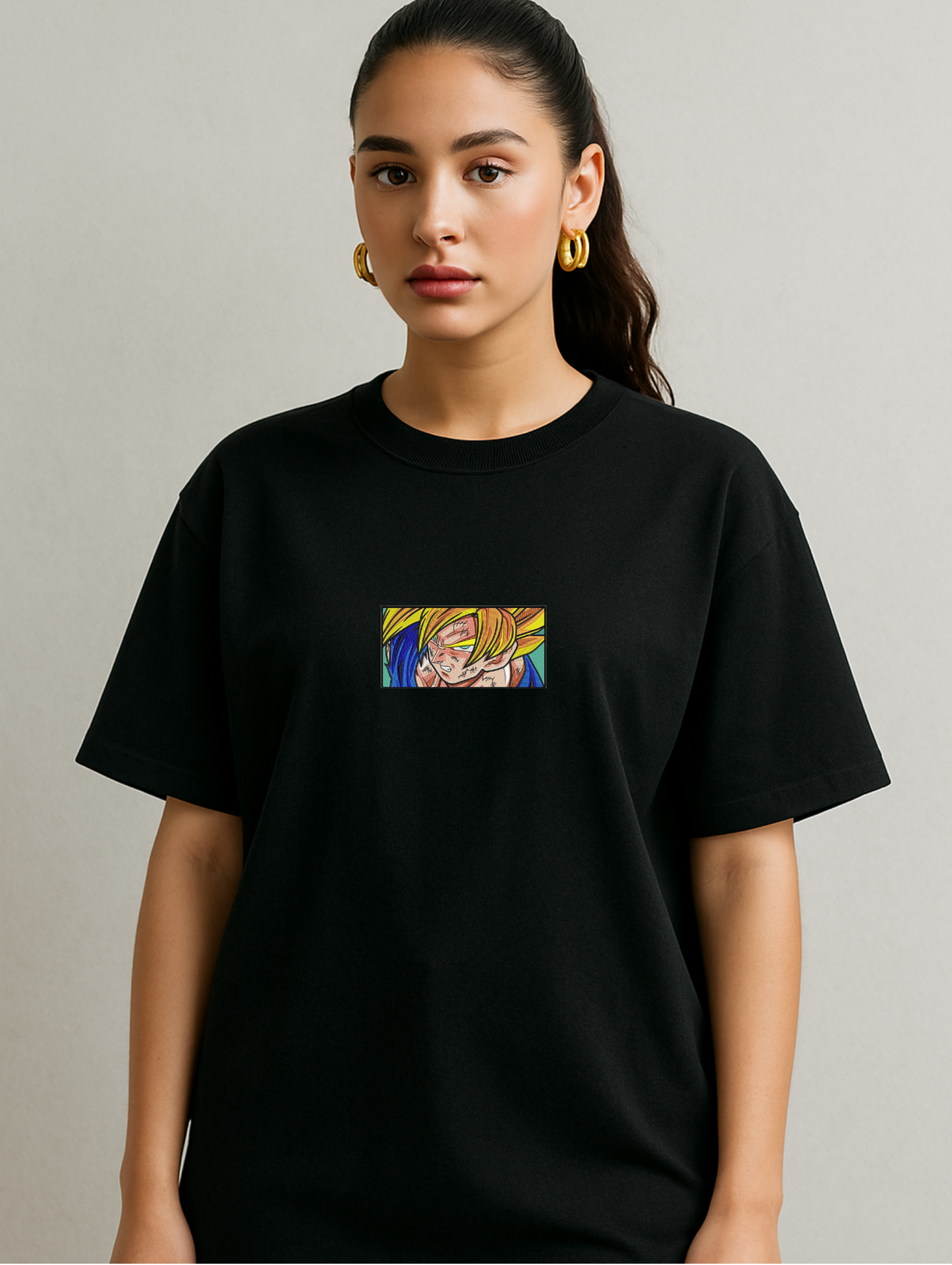 GOKU EMBROIDERED OVERSIZED UNISEX TSHIRT
