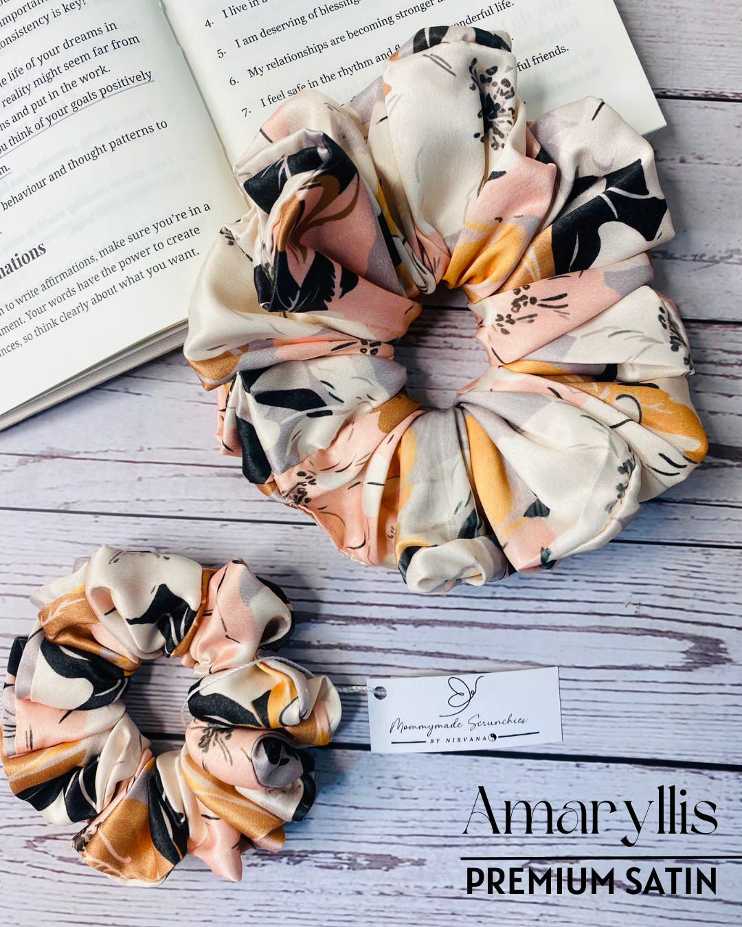 AMARYLLIS PREMIUM PRINTED SATIN SCRUNCHIE