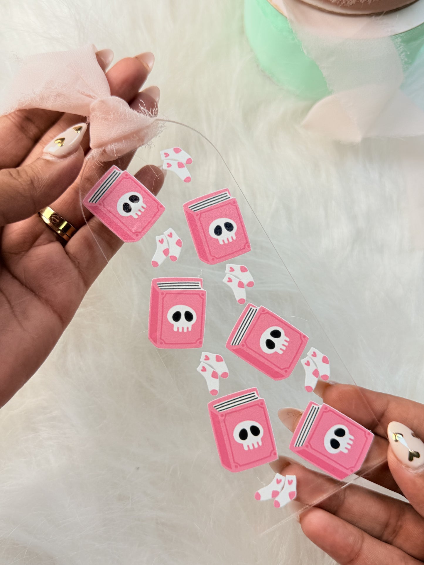 Skull & Books Acrylic Bookmark