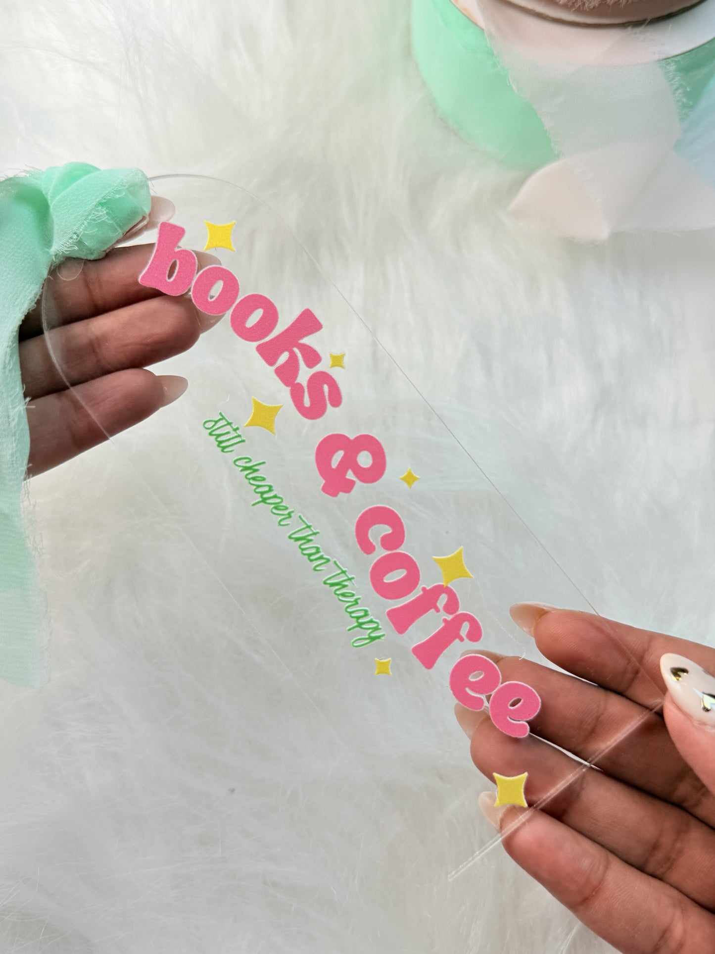 Books & Coffee Acrylic Bookmark