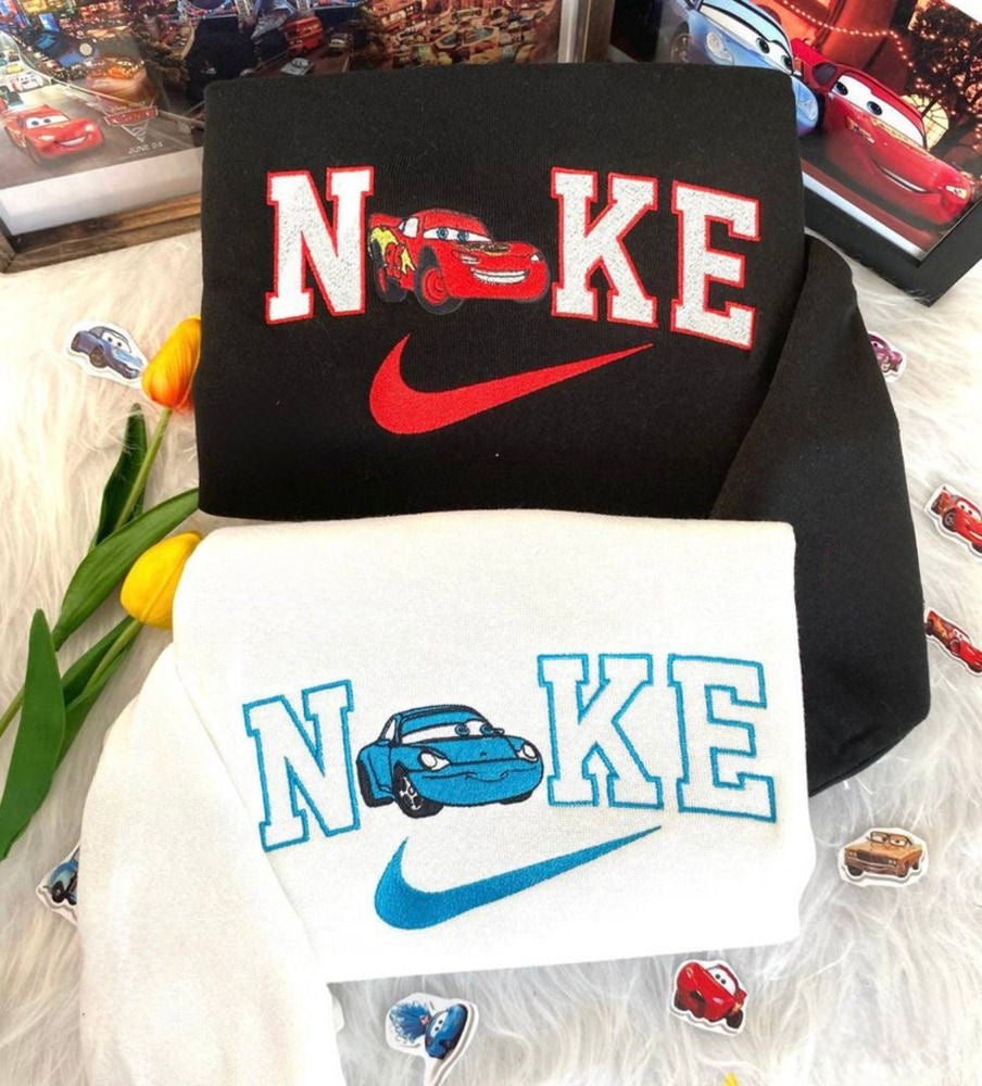 MC & SALLY SWOOSH EMBROIDERED COUPLE HOODIES SET OF 2