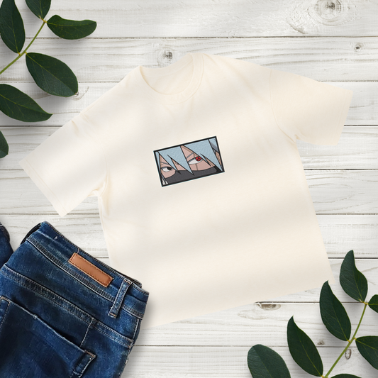 KAKASHI EMBROIDERED - ANTIQUE WHITE  OVERSIZED TSHIRT