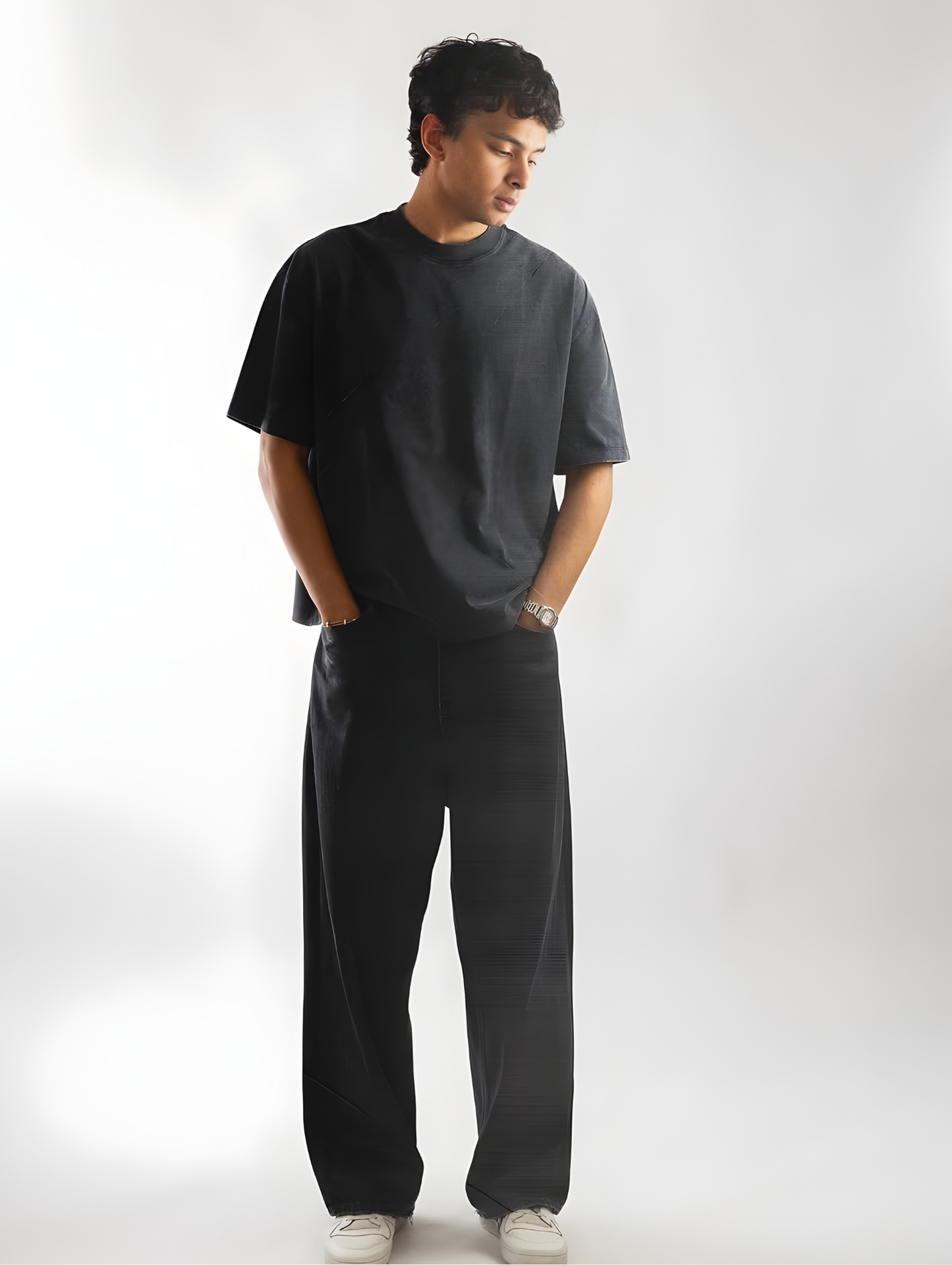 STEEL GREY  - SOLID OVERSIZED TSHIRT