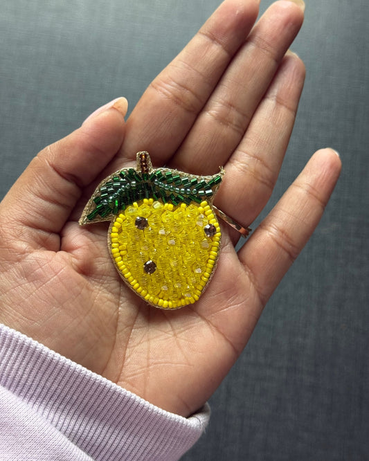 Lime Beaded Brooch