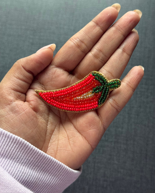 Mirchi Beaded Brooch