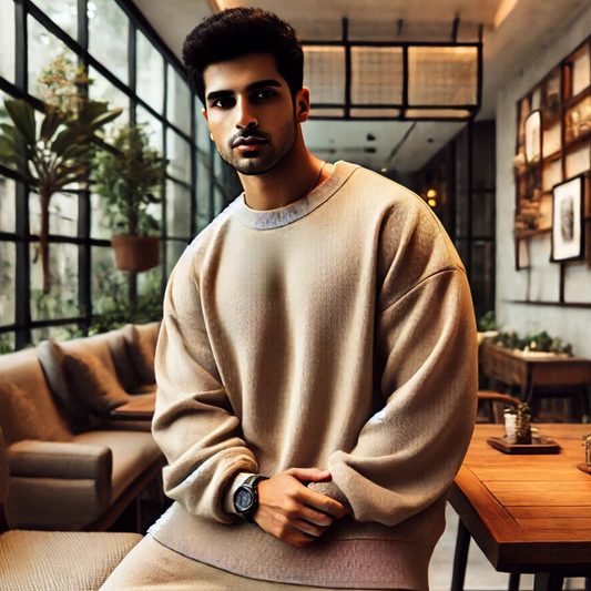 BEIGE OVERSIZED SWEATSHIRT