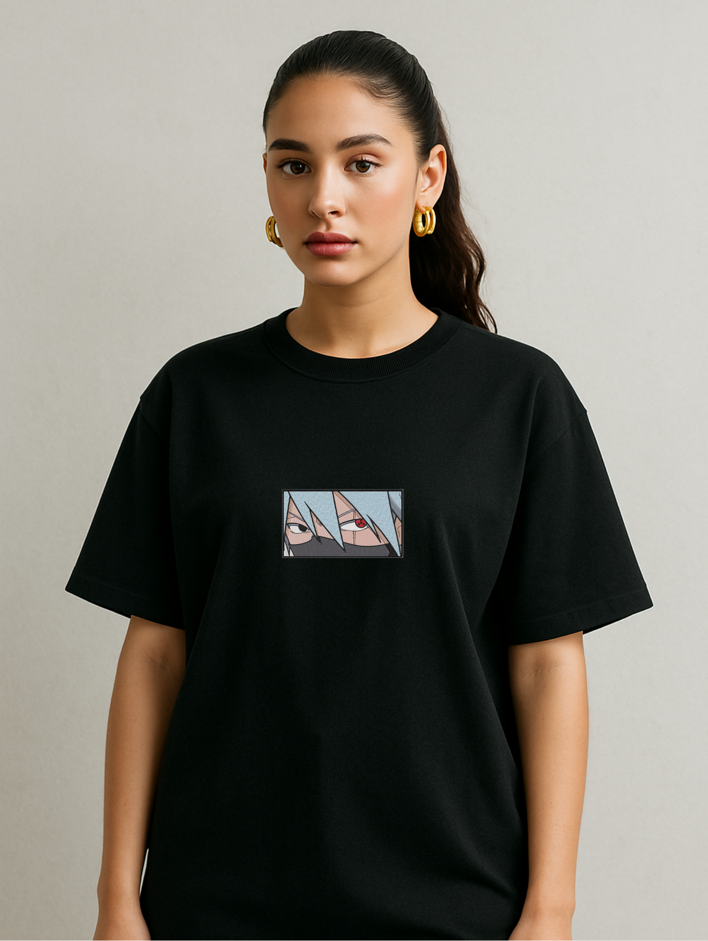 KAKASHI EMBROIDERED OVERSIZED UNISEX TSHIRT