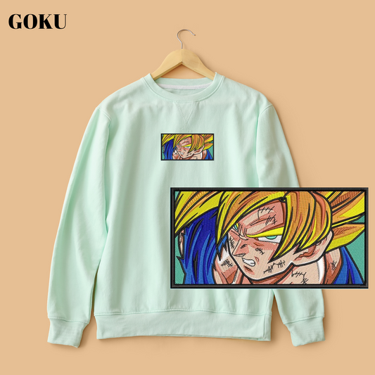 GOKU - ANIME INSPIRED  EMBROIDERED UNISEX & OVERSIZE FIT HOODIE/SWEATSHIRT