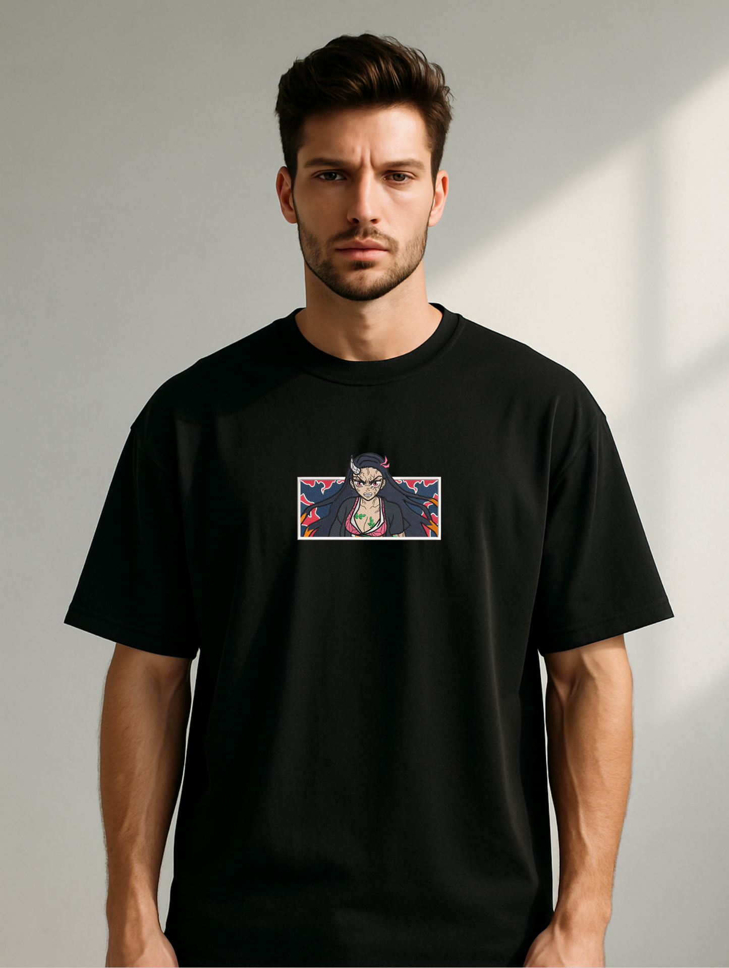 NEZUKO EMBROIDERED OVERSIZED UNISEX TSHIRT
