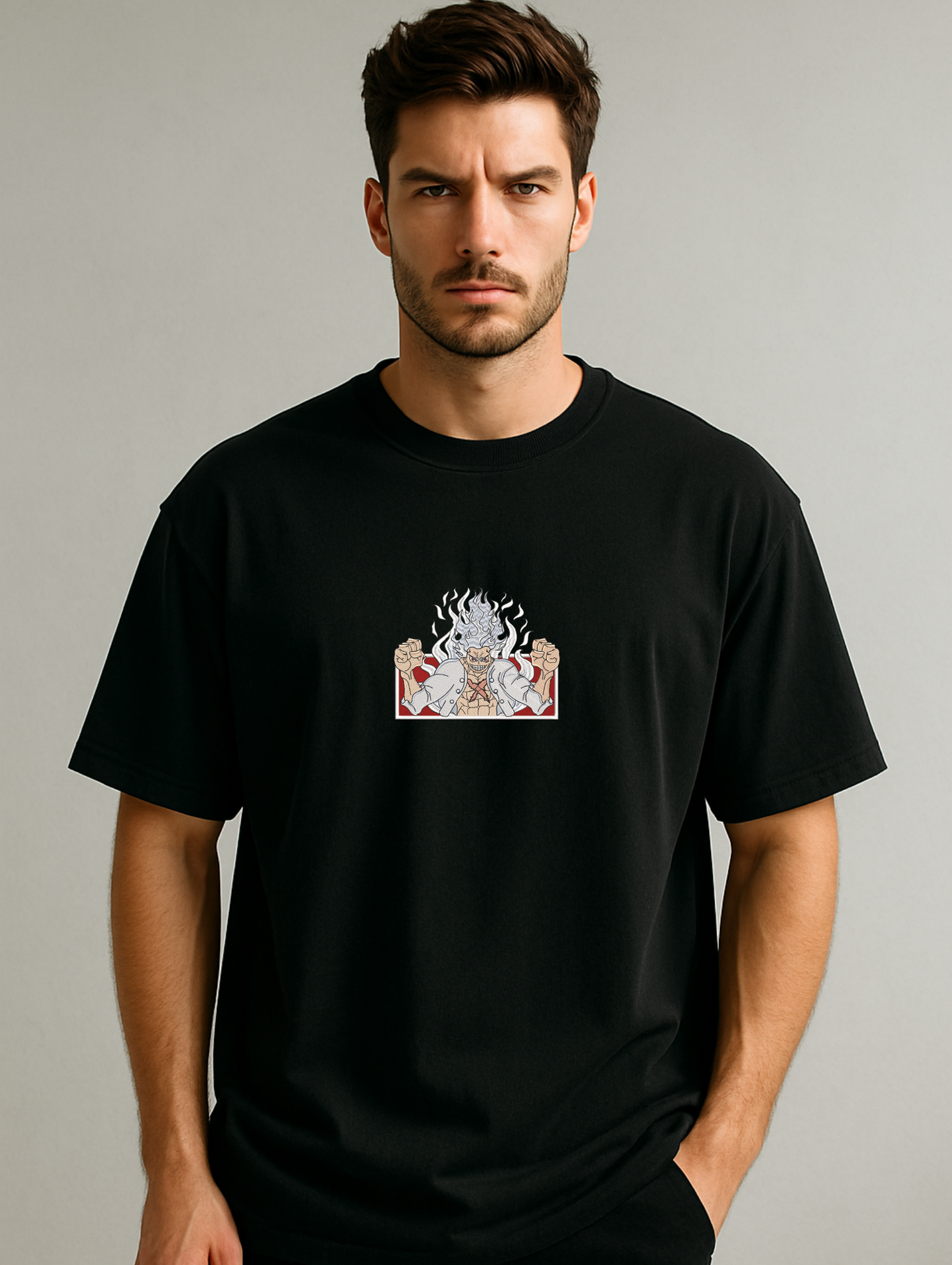 LUFFY EMBROIDERED OVERSIZED UNISEX TSHIRT