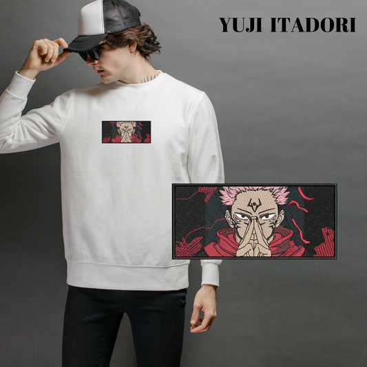 YUJI ITADORI - ANIME INSPIRED  EMBROIDERED UNISEX & OVERSIZE FIT HOODIE/SWEATSHIRT
