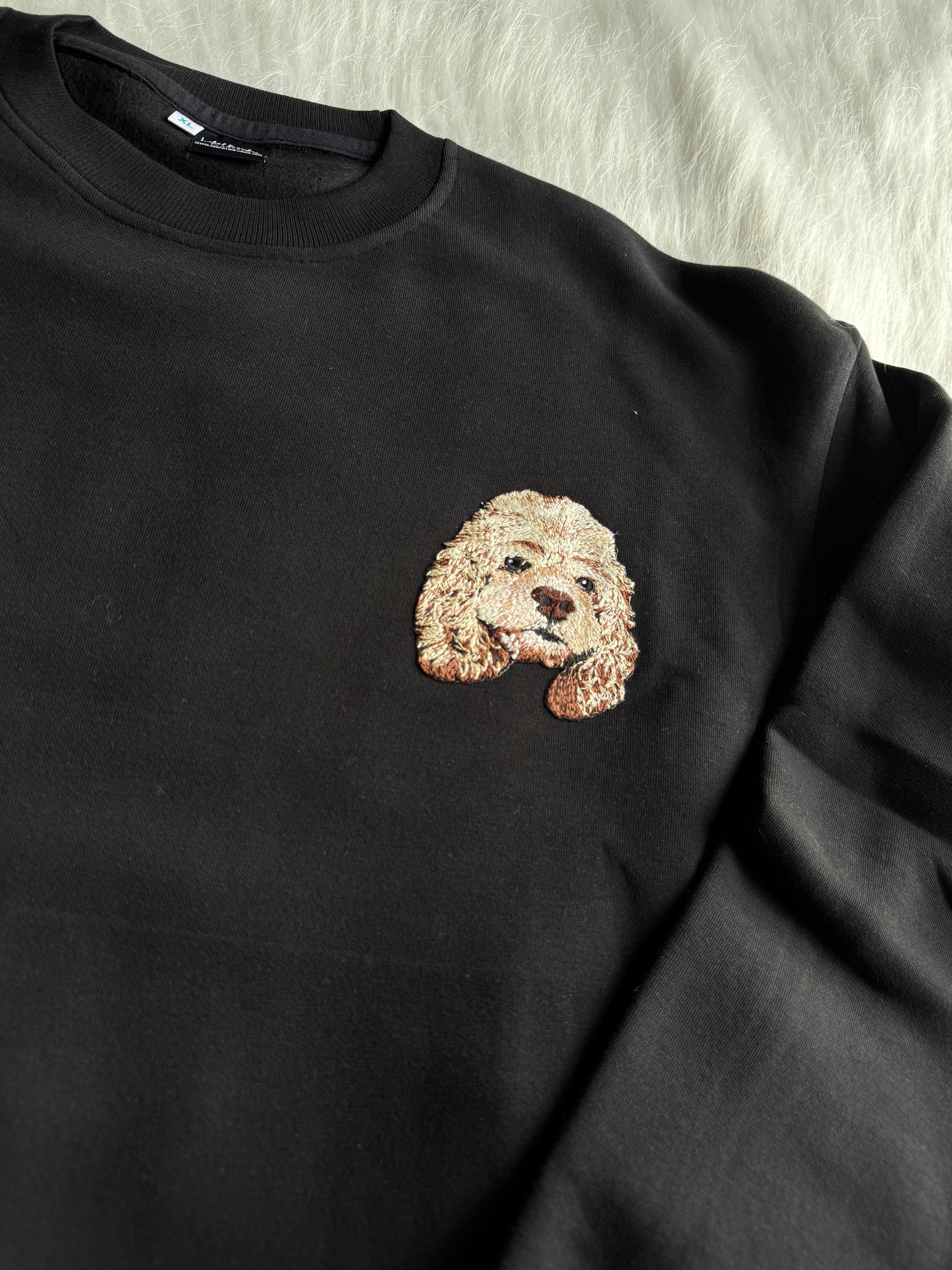 CUSTOM PET EMBROIDERY ON HOODIE/SWEATSHIRT (2 PET FACES)