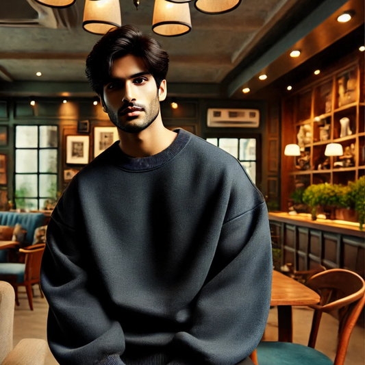 BLACK OVERSIZED SWEATSHIRT