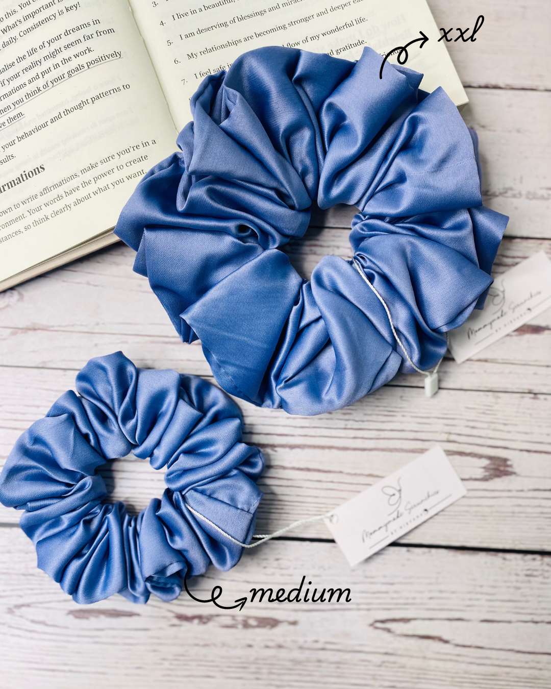 CYAN PREMIUM SATIN SCRUNCHIE