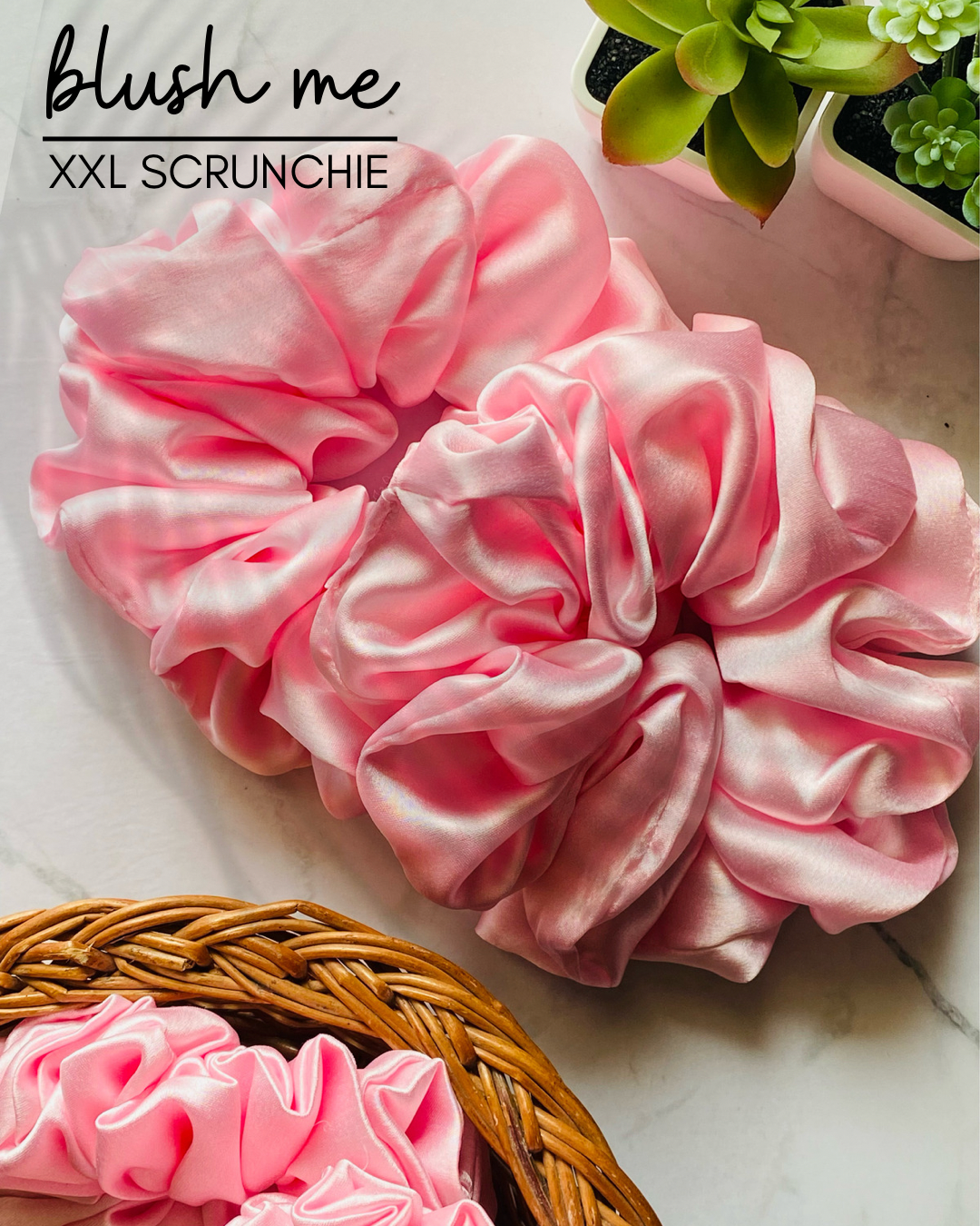 BLUSH ME - XXL  PREMIUM SATIN SCRUNCHIE