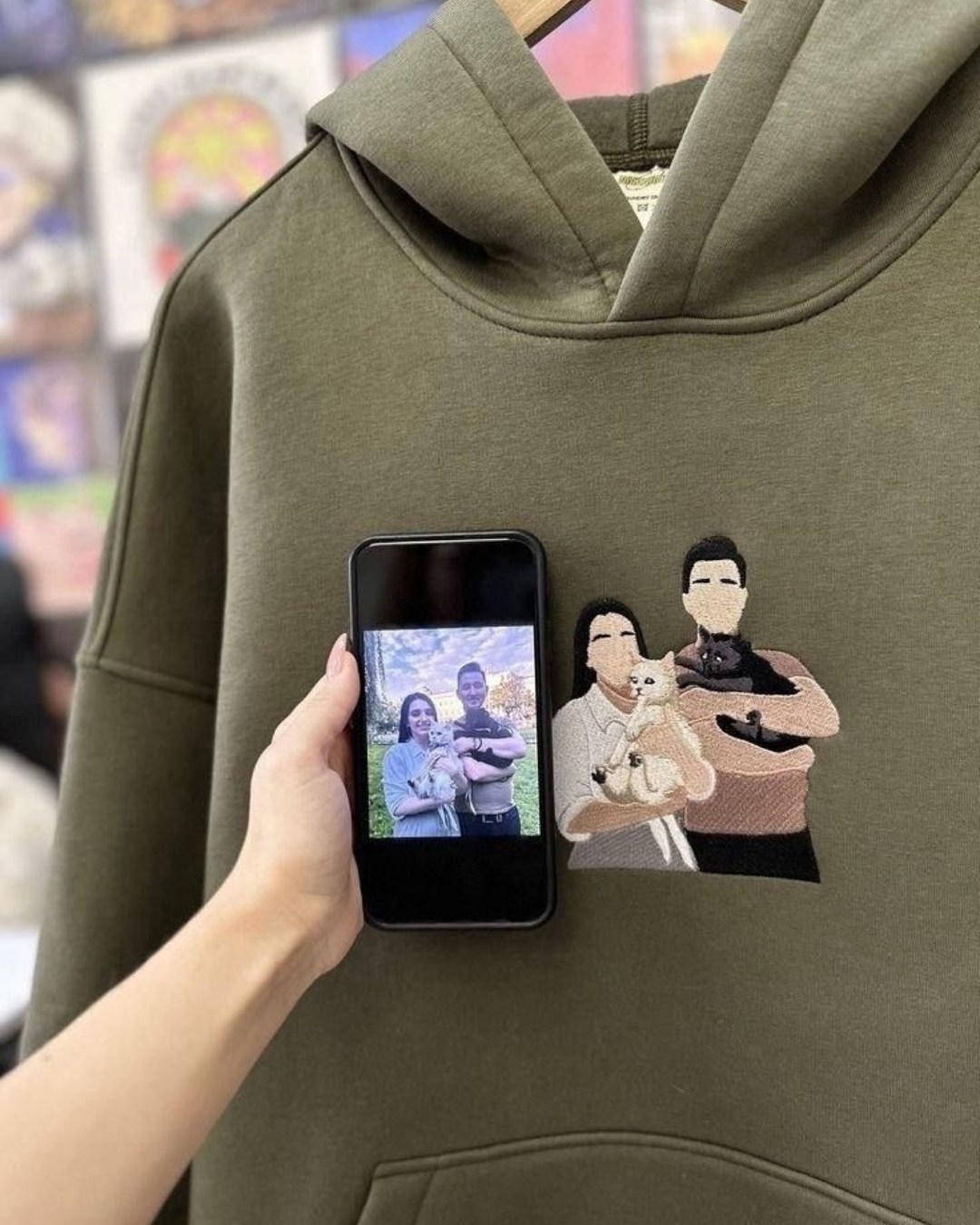 CUSTOM PORTRAIT COUPLE HOODIES(1 UNIT)