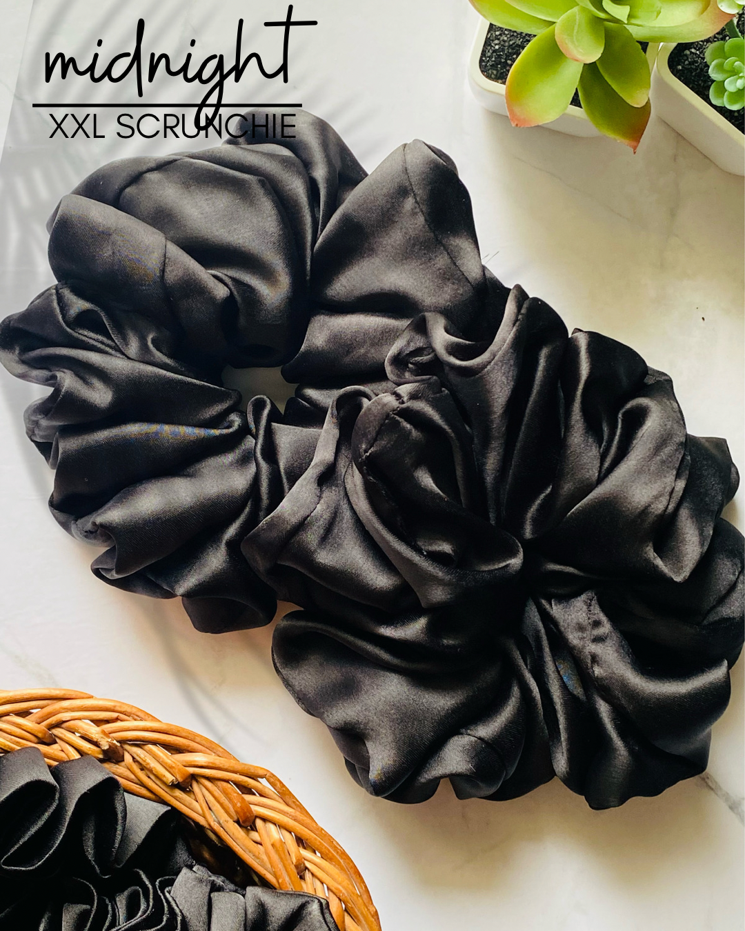 MIDNIGHT - XXL  PREMIUM SATIN SCRUNCHIE