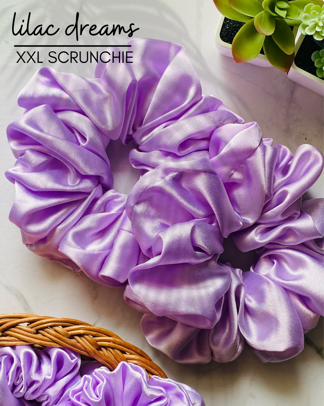 LILAC DREAMS  - XXL  PREMIUM SATIN SCRUNCHIE