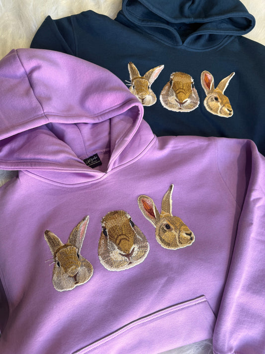 CUSTOM PET EMBROIDERY ON HOODIE/SWEATSHIRT (3 PET FACES)