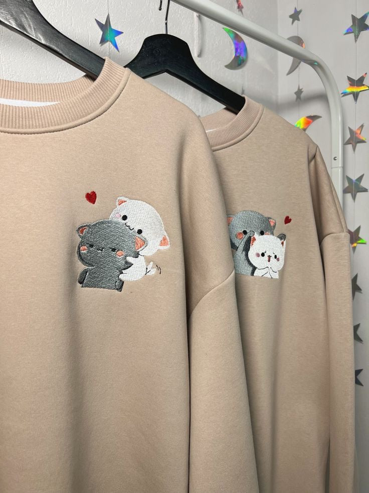 COUPLE EMBROIDERED SWEATSHIRT/ HOODIE - DUDU AND BUBU