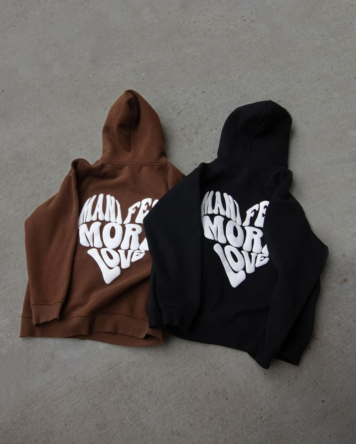 MANIFEST MORE LOVE PRINTED COUPLE HOODIE SET OF 2