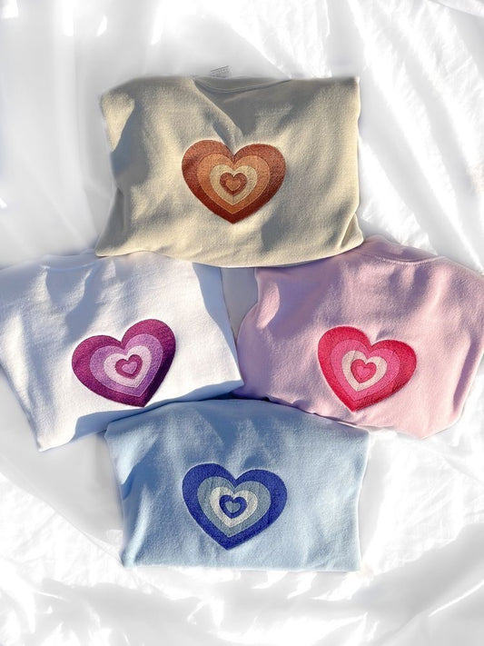 HEART EMBROIDERY HOODIE/SWEATSHIRT